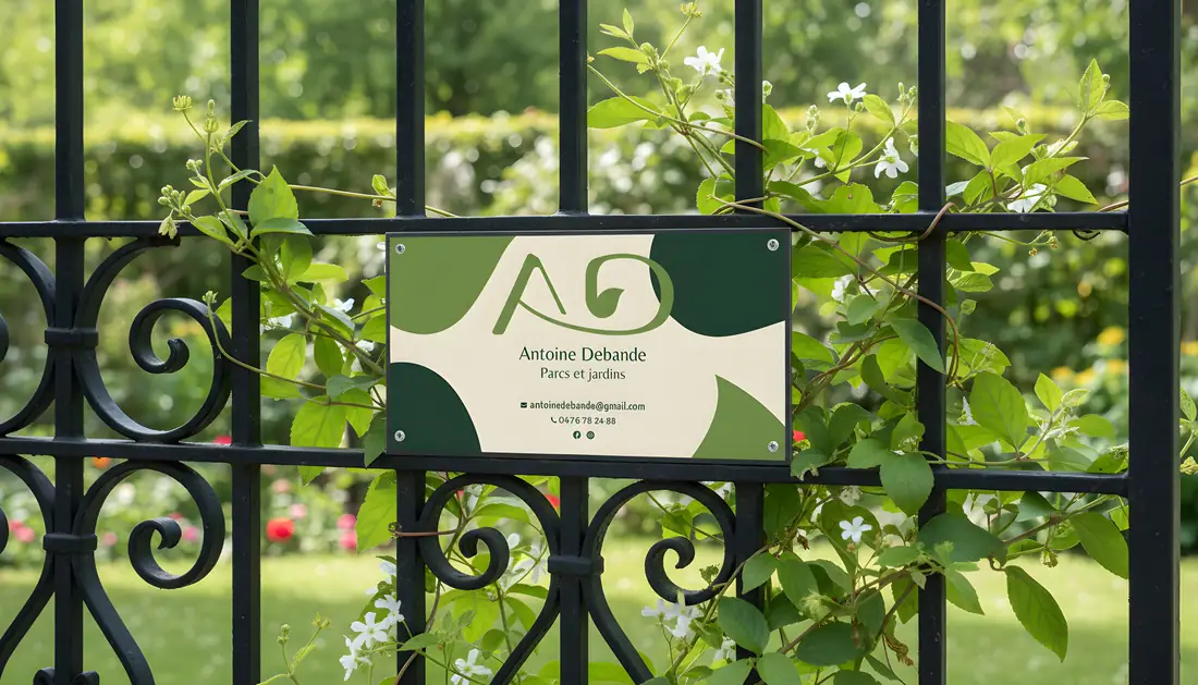 Plaque signalétique extérieure Antoine Debande Parcs et Jardins