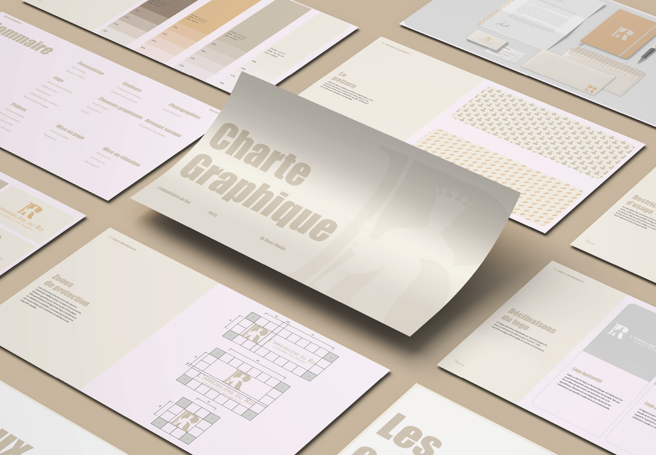 Charte graphique de L’Immobilière du Roi conçue par Doox Studio