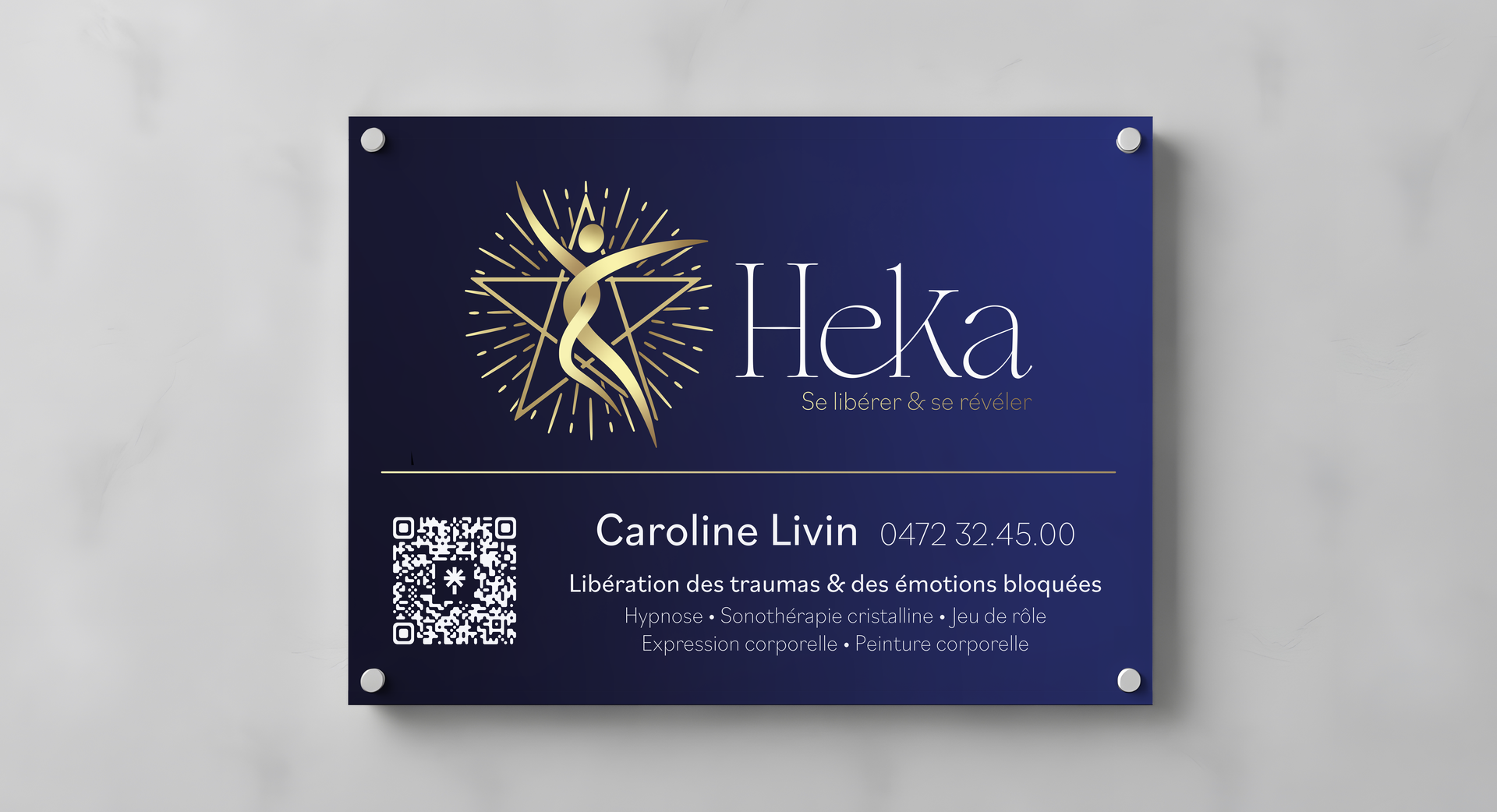 Logo Heka – plaque pour thérapeute en libération émotionnelle