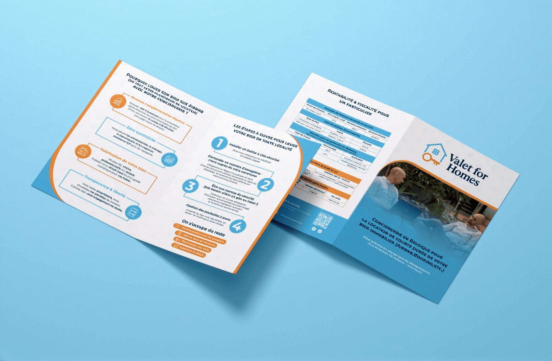 Dépliant Valet for Homes – création graphique sur mesure